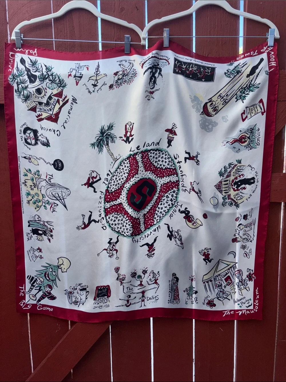 Stanford University 100%Silk Scarf Size 35x35